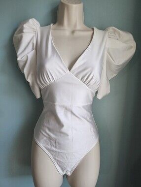 Satin bodysuit, princess sleeves, size S